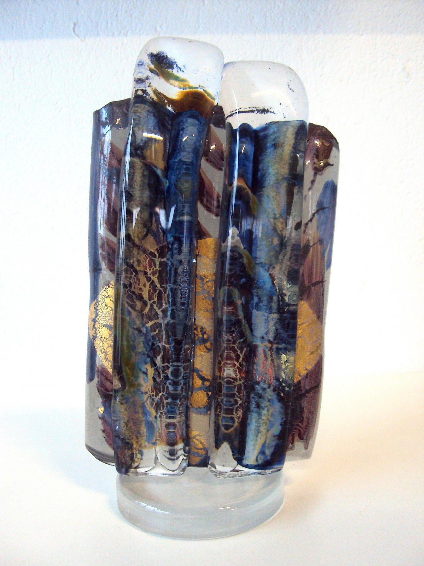 Sculpture en cristal et feuilles d'or
